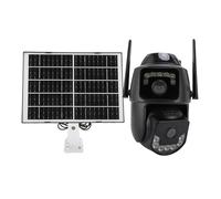 Dpofirs Cámara Solar de ángulo de Doble Lente 4G Cámara de Control Exterior de la Humana Impermeable con Aplicación para la Granja Doméstica (Versión de la UE)