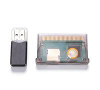 Dpofirs Cartucho de Juego para SP/IDS/GBA/GBMSP, Tarjeta de Cartucho Flash con Lector de Tarjetas (púrpura transparente)