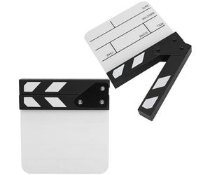 Dpofirs Clap Board Mini Acrílico Plástico Director's Film Clapboard Director Scene Clapperboard para Shoot Props/Publicidad TV Movie Action Board Film Cut Prop con lápiz, películas(Negro)