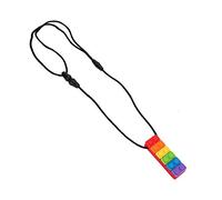 Dpofirs Collar Mordedor de Bloque de Construcción de Silicona, No Tóxico, Cómodo, Masticable, Autismo, Azul (Mordedor de bloques de construcción arcoíris #11)