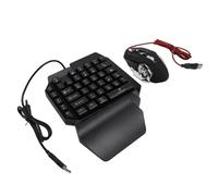 Dpofirs Combo de Teclado y Ratón RGB para Juegos con una Sola Mano, Conversor de Teclado y Ratón, Soporte Ajustable para Teléfono, Paquete Combinado de Juegos Móviles 4 en 1