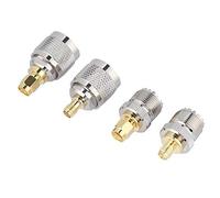 Dpofirs Conector Adaptador Coaxial RF, 4 Piezas SMA a UHF PL259 SO239 Kit de Adaptador Coaxial RF Macho Hembra con Cuerpo Recto de 50 Ohmios para Radioaficionado Antena de Radio CB Cable SDR