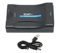 Dpofirs Convertidor SCART a HDMI, Adaptador SCART HDMI de Audio y Vídeo de 1080p, Caja Adaptadora SCART a HDMI para HD TV DVD Sky Box (Negro)