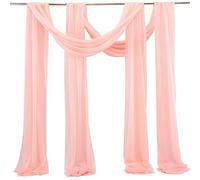 Dpofirs Cortinas de Tela de Gasa con de Boda, Elegante Decoración de Boda para Ceremonia, Pasillo, Despedida de Soltera, Blanco, Beige, Rosa, 75 X 600 Cm, Paquete de 2 (Dpofirsa8