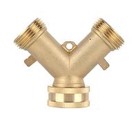 Dpofirs Divisor de Manguera, Forma de Y, Conector de Manguera de Latón de 2 Vías, Grifo de Agua Giratorio 360, Válvula de Bola, Sellado Hermético, Rosca Firme a Prueba de Fugas con Palanca Ajustable