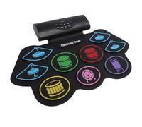 Dpofirs Enrolle el Tambor, la Placa de Batería Electrónica Fácil de Tocar en Altavoz Estéreo 2 Pedales Aux Jack 9 Almohadas para Ejercicio para Adultos