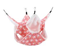 Dpofirs Hamaca Cálida de Tres Capas, Saco de Dormir Colgante de Ardilla para Mascotas Pequeñas, Tela de Algodón + Felpa para Ratones y Hámsteres (Pink)