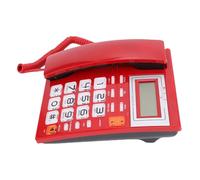 Dpofirs Identificador de Llamadas, Teléfono Fijo con Cable, Visualización de Fecha y Hora, Función de Altavoz para Volver a Marcar Flash para Personas Mayores (Rojo)