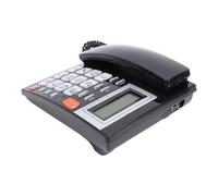 Dpofirs Identificador de Llamadas, Teléfono Fijo con Cable, Visualización de Fecha y Hora, Función de Altavoz para Volver a Marcar Flash para Personas Mayores (Black)