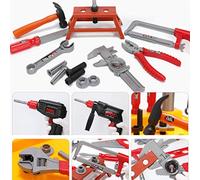 Dpofirs Juego de Herramientas de Juguete de Construcción Educativa para Niños, Kit de Taladro Seguro para Niños, Mejora la Coordinación Ojo-Mano para Educación Escolar Temprana, Caja de Herramientas