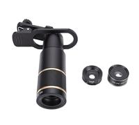 Dpofirs Kit de Lentes para Cámara de Teléfono, Teleobjetivo Versátil 22X, Ojo de, Lente Macro Gran Angular para Teléfonos Móviles iOS, Estuche de Almacenamiento para Trípode