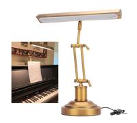Dpofirs Lámpara de Piano Inclinada Retro, Cuidado de los Ojos con Luz de Piano de 12 W con Brazo Doble, 3000 K a 6000 K, Luz de Atril 85 CRI para Pianos (Enchufe de la UE)