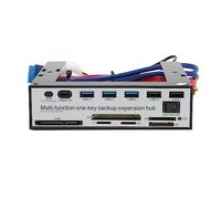 Dpofirs Lector de Tarjetas del Panel Frontal, Multifunción USB 3.0 Hub CF TF M2 Lector de Tarjetas SD Tablero Multimedia del Panel Frontal con NGFF M.2 MSATa