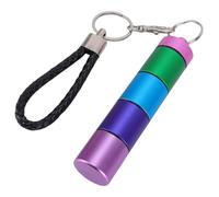 Dpofirs Llavero de Tubo de Almacenamiento de Metal Duradero, Contenedor a Prueba de Agua de 4 Compartimentos para Uso Diario, Verde, Azul, Morado y Rosa