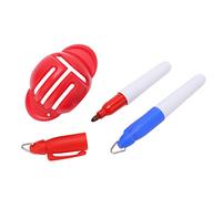 Dpofirs Marcador de Línea de Pelota de, Plantilla de Alineación de con Guía de Triple Pista y 2 Bolígrafos para Práctica de Putt de (Rojo)