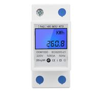 Dpofirs Medidor KWh de riel DIN, 220 V, 80A, Pantalla Digital de 5", Ancho de Poste 17.5 mm, Uso doméstico/Industrial