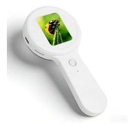 Dpofirs Microscopio Digital de Mano para Niños, 200X 12MP, Microscopios Portátiles con Pantalla de 2,0 ", Kit de Ciencia Educativa de Aprendizaje Electrónico (White)