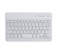 Dpofirs Mini 59 Teclas Teclado Inalámbrico Recargable para Computadoras Teléfonos, HB028 7 Pulgadas Teclado Portátil Bluetooth de Color Blanco para Tabletas, 13 Atajos de Teclado