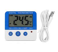 Dpofirs Mini Termómetro Digital, Sensor Interior Exterior, Pantalla LCD Pantalla de Temperatura Mínima Máxima, para Refrigerador, Bodega, Invernadero, Refrigerador