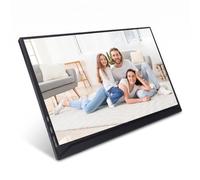Dpofirs Monitor Portátil, Segunda Pantalla Inalámbrica FHD 1080P USB C de 15,6 Pulgadas con Soporte Incorporado para Teléfono Portátil, Pantalla IPS WiFi de Doble Banda para Viajes y Trabajo