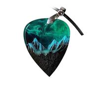 Dpofirs Montañas de Resina con Colgante de Corazón Verde para el Día de la Madre, Colgantes de Corazón Emparejados de Resina de Madera de Algodón Maduro para una Compra Ideal, Collar de Cuerda de