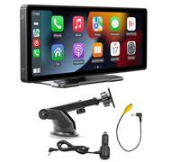 Dpofirs Pantalla Táctil Inalámbrica para Automóvil, Pantalla IPS de 9 Pulgadas de Alta Claridad 1600x600 Portátil con Cámara de Visión Trasera