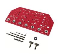 Dpofirs Plantilla de Bisagra de Pasador de Estante Herramienta Eficiente de Hardware de Gabinete Completamente de Metal Guía de Taladro para Principiantes en Carpintería Aleación de Aluminio