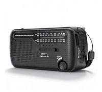 Dpofirs Radio Meteorológica de Emergencia NOAA, FM Am SW1 SW2, Carga USB/Solar/manivela, Funciona con Pilas, Luz SOS y Linterna para Emergencias en Interiores y Exteriores (Black)