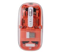 Dpofirs Ratón Transparente y Recargable con Conexión de Tres Luces, Botones de Control Silenciosos y Luces de Respiración Dinámicas de Siete Colores (Orange)