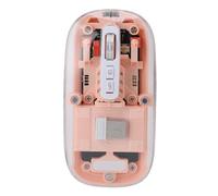 Dpofirs Ratón Transparente y Recargable con Conexión de Tres Luces, Botones de Control Silenciosos y Luces de Respiración Dinámicas de Siete Colores (Rosáceo)