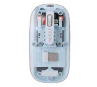 Dpofirs Ratón Transparente y Recargable con Conexión de Tres Luces, Botones de Control Silenciosos y Luces de Respiración Dinámicas de Siete Colores (Blue)