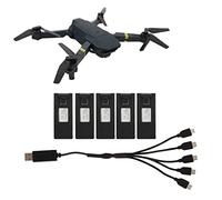 Dpofirs RC Drone Batería de Litio para E88 E88PRO LsE525 E525 Pro y Otras Aeronaves de Control Remoto con Cable de Carga 5 en 1, Batería de Repuesto de 3.7V 1800mah 5 Piezas