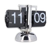 Dpofirs Reloj Abatible Digital Retro, Reloj con Engranaje Interno Alimentado por Batería, Reloj Digital Abatible, Reloj Mecánico, para Decoración del Hogar y la Oficina (Black)