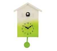 Dpofirs Reloj de Cuco, Reloj de Pared Moderno con Voces de Pájaro Cuco y Volumen Ajustable, de Pared con Péndulo Que Funciona con Pilas para Sala de Estar, Oficina, Decoración del Hogar (Green)