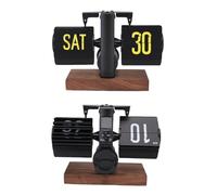 Dpofirs Reloj de Escritorio Automático con Calendario Abatible Vintage Creativo Reloj Abatible con Pilas de Gran Número para Decoración de la Oficina en el Hogar para Amigos y Seres Queridos Acero