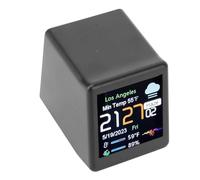 Dpofirs Reloj Electrónico de Escritorio LCD Digital Estación de Pronóstico del Tiempo Multifuncional Redes WiFi para Oficina en Casa Plástico 45 X 40 X 35 Mm (Black)