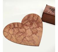 Dpofirs Romántico Rompecabezas de Madera con Forma de Corazón, 28 Razones por Las Que Te Amo, Rompecabezas de Madera con Caja de Recuerdos para Esposa, Marido, Novio, Novia, Regalo de San Valentín