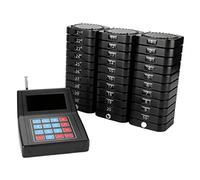 Dpofirs Sistema de Buscapersonas para Restaurante, Sistema de Llamadas Inalámbrico para Cola de Mesa con 30 Receptores, 1 Transmisor, Zumbadores de Espera, (Normativa Europea (Voltaje