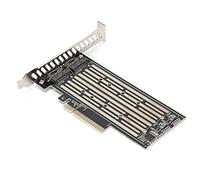 Dpofirs Tarjeta Adaptadora Dual NVMe M.2 a PCI-E, Tarjeta Convertidora M-Key NVMe M.2 a PCIe X8 para M.2 NVMe SSD 2230/2240/2260/2280/22110