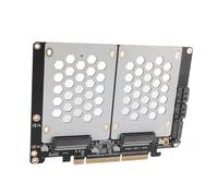 Dpofirs Tarjeta Adaptadora PCIE 4.0 U.2 Dual SSD con Transmisión Rápida para Transferencia de Datos de Alta Velocidad para Usuarios Profesionales y Entusiastas de PC, Tarjeta Dividida PCIE4.0 para