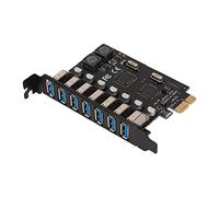 Dpofirs Tarjeta de Expansión PCI E a USB 3,0 de 7 Puertos, Tarjeta Adicional PCI Express USB, Convertidor Interno Tarjeta de Expansión PCI Express para Wins XP 7 8 8,1 10