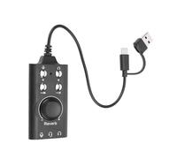Dpofirs Tarjeta de Sonido USB, Tarjeta de Sonido Estéreo Externa con Control de Volumen, Adaptador de Audio de Jack USB a 3.5 Mm para Victorias, PC, Computadora Portátil, Escritorio,
