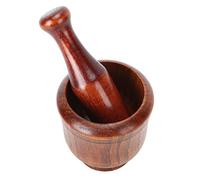 Dpofirs Tazón de Molienda de Madera, Molinillo Manual de Hierbas, Especias y Ajo, Juego de Mortero y Maja con Base Antideslizante Estable para Cocinar en la Cocina