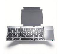 Dpofirs Teclado Bluetooth Plegable, con Panel Táctil y Cubierta Protectora, Teclado Inalámbrico Portátil para Viajes, Conecta hasta 3 Dispositivos