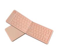 Dpofirs Teclado Bluetooth Plegable, Teclado Plegable Magnético Ultradelgado Recargable con Soporte, Teclado de Viaje Inalámbrico Portátil de 67 Teclas para Teléfono Tableta Portátil