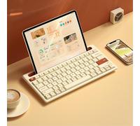 Dpofirs Teclado Inalámbrico Bluetooth de 79 Teclas for Portátiles, Tabletas, Teléfonos Inteligentes, Teclado Compacto Silencioso de bajo Ruido for Negocios, Viajes, Estudio, hasta 3