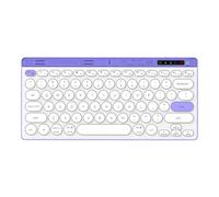 Dpofirs Teclado Inalámbrico, Teclado Compacto de 78 Teclas con Modo de Doble Conexión y Interruptor de Tijera for Portátil Tableta Teléfono (Purple)
