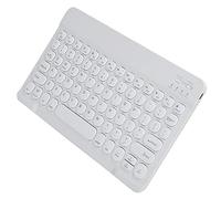Dpofirs Teclado Inalámbrico Ultrafino de 10 Pulgadas, Teclado para Tableta, Teléfono Inteligente, Computadora Portátil, Teclado Recargable (Blanco)