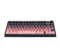Dpofirs Teclado Mecánico Inalámbrico con Perilla, Teclado Bluetooth Trimodo con Iluminación para Wins para Android, Teclados Degradados para Trabajos de Juegos (Negro Rosa)