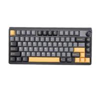 Dpofirs Teclado Mecánico Inalámbrico, Teclado Bluetooth Trimodo con Perilla y Efecto de Iluminación para Wins para Android, Teclados Ergonómicos para Juegos de Trabajo (Black)